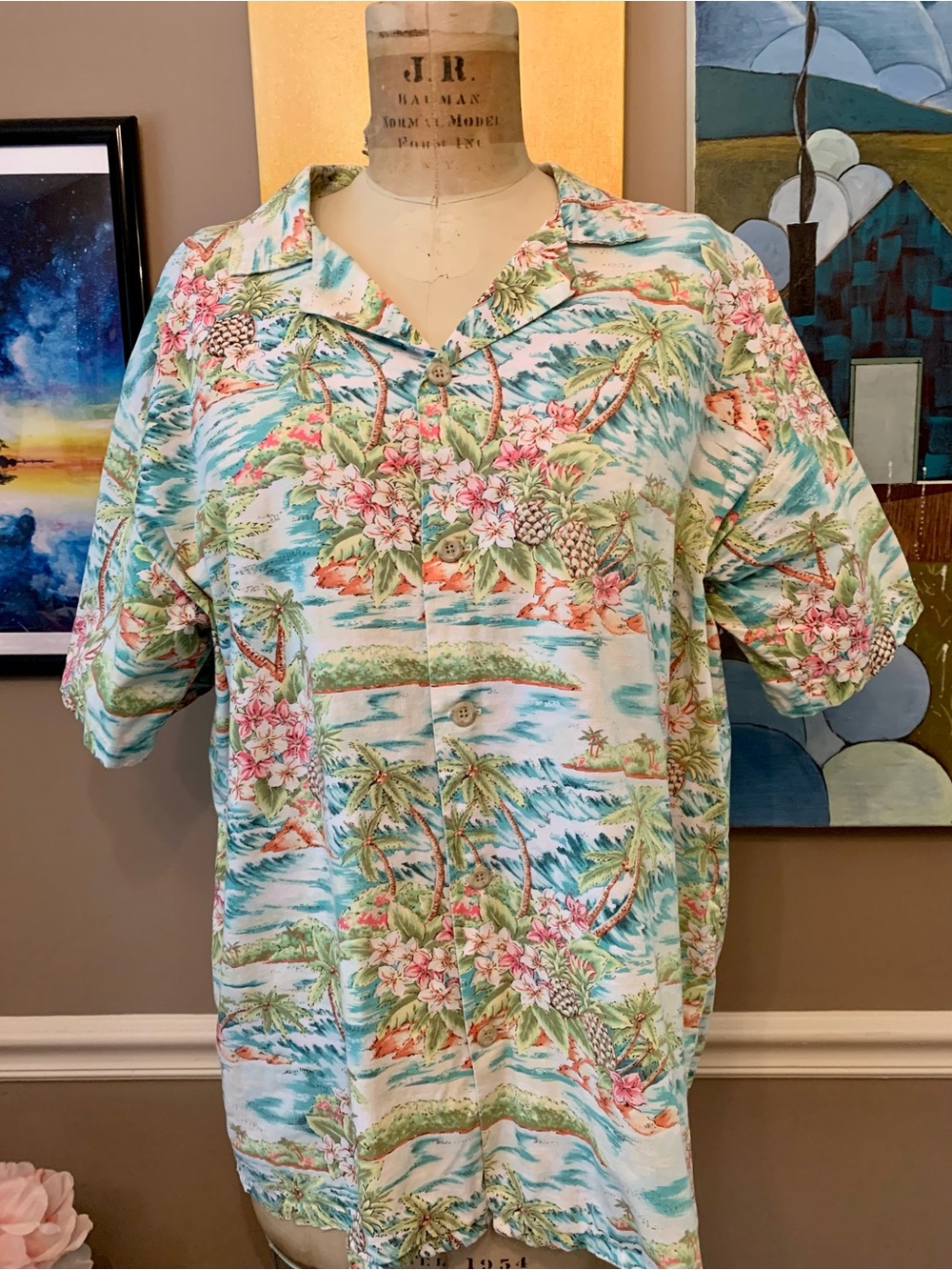 Vintage Men’s Krazy Klothes Ruby Tuesday Summer Lu-Wow Aloha Shirt Small Medium